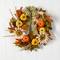 24" Pumpkin, Sunflower Artificial Autumn Wreath With Decorative Ribbon